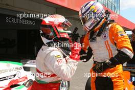 11.04.2009 Portimao, Portugal,  Daniel Morad (LEB), driver of A1 Team Lebanon and Robert Doornbos (NED), driver of A1 Team Netherlands  - A1GP World Cup of Motorsport 2008/09, Round 6, Algarve, Saturday Qualifying - Copyright A1GP - Free for editorial usage