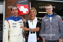 02.05.2009 Fawkham, England,  Neel Jani (SUI), driver of A1 Team Switzerland and Alexandre Imperatori (SUI), driver of A1 Team Switzerland with a grid girl - A1GP World Cup of Motorsport 2008/09, Round 7, Brands Hatch, Saturday - Copyright A1GP - Free for editorial usage