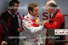 16.05.2009 Hockenheim, Germany,  (left) Timo Scheider (GER), Audi Sport Team Abt, Audi A4 DTM getting the best wishes for the first 2009 qualifying by (right) Dr. Wolfgang Ullrich (GER), Audi's Head of Sport - DTM 2009 at Hockenheimring, Germany