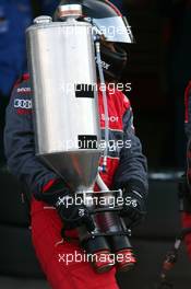 17.05.2009 Hockenheim, Germany,  Audi mechanic with a refuelling can - DTM 2009 at Hockenheimring, Germany