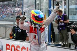 17.05.2009 Hockenheim, Germany,  Oliver Jarvis (GBR), Audi Sport Team Phoenix, Portrait, happy with 3rd place - DTM 2009 at Hockenheimring, Germany