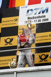17.05.2009 Hockenheim, Germany,  Winner Tom Kristensen (DNK), Audi Sport Team Abt, Audi A4 DTM spraying champagne. - DTM 2009 at Hockenheimring, Germany