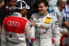 19.07.2009 Zandvoort, The Netherlands,  Oliver Jarvis (GBR), Audi Sport Team Phoenix (3rd, left) and Gary Paffett (GBR), Team HWA AMG Mercedes (1st, right) - DTM 2009 at Circuit Park Zandvoort, The Netherlands