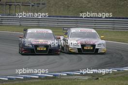 02.08.2009 Oschersleben, Germany,  Mattias Ekström (SWE), Audi Sport Team Abt, Audi A4 DTM and Martin Tomczyk (GER), Audi Sport Team Abt, Audi A4 DTM - DTM 2009 at Motopark Oschersleben, Germany