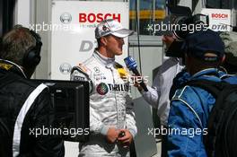 15.08.2009 Nürburg, Germany,  Ralf Schumacher (GER), Team HWA AMG Mercedes, Portrait, explaining why he didn't make into the 2nd qualifying session - DTM 2009 at Nürburgring, Germany