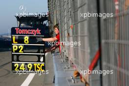 15.08.2009 Nürburg, Germany,  Pitboard of Martin Tomczyk (GER), Audi Sport Team Abt, Audi A4 DTM - DTM 2009 at Nürburgring, Germany