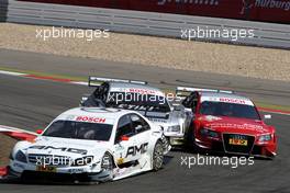 16.08.2009 Nürburg, Germany,  (left) Alexandre Prémat (FRA), Audi Sport Team Phoenix, Audi A4 DTM bumped into the car of (right) Oliver Jarvis (GBR), Audi Sport Team Phoenix, Audi A4 DTM at the first corner. Jarvis went into the gravel and had to withdraw from the race. - DTM 2009 at Nürburgring, Germany