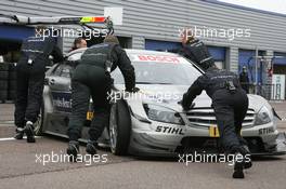 10.10.2009 Dijon, France,  Bruno Spengler (CAN), Team HWA AG, AMG Mercedes C-Klasse pushed back to garage - DTM 2009 at Circuit Dijon Prenois, Dijon, France