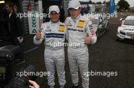 10.10.2009 Dijon, France,  Bruno Spengler (CAN), Team HWA AG, AMG Mercedes C-Klasse and Paul di Resta (GBR), Team HWA AMG Mercedes, AMG Mercedes C-Klasse - DTM 2009 at Circuit Dijon Prenois, Dijon, France