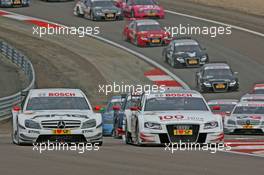 11.10.2009 Dijon, France,  Paul di Resta (GBR), Team HWA AMG Mercedes, AMG Mercedes C-Klasse and Tom Kristensen (DEN), Audi Sport Team Abt Sportsline, Audi A4 DTM in front - DTM 2009 at Circuit Dijon Prenois, Dijon, France