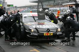 24.10.2009 Hockenheim, Germany,  Pitstop practice of Ralf Schumacher (GER), Team HWA AMG Mercedes, AMG Mercedes C-Klasse - DTM 2009 at Hockenheimring, Hockenheim, Germany