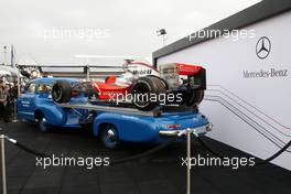 24.10.2009 Hockenheim, Germany,  Mercedes Benz commemorating 75 years of Silver Arrow. In the paddock there is large cross section of F1 cars and support cars throughout the years. - DTM 2009 at Hockenheimring, Hockenheim, Germany