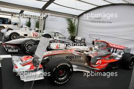 24.10.2009 Hockenheim, Germany,  Mercedes Benz commemorating 75 years of Silver Arrow. In the paddock there is large cross section of F1 cars and support cars throughout the years. - DTM 2009 at Hockenheimring, Hockenheim, Germany