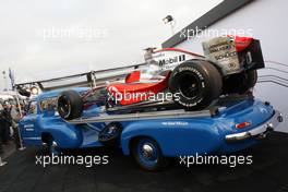 24.10.2009 Hockenheim, Germany,  Mercedes Benz commemorating 75 years of Silver Arrow. In the paddock there is large cross section of F1 cars and support cars throughout the years. - DTM 2009 at Hockenheimring, Hockenheim, Germany