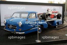 24.10.2009 Hockenheim, Germany,  Mercedes Benz commemorating 75 years of Silver Arrow. In the paddock there is large cross section of F1 cars and support cars throughout the years. - DTM 2009 at Hockenheimring, Hockenheim, Germany