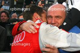 25.10.2009 Hockenheim, Germany,  2009 DTM champion Timo Scheider (GER), Audi Sport Team Abt, with Dr. Wolfgang Ullrich (GER), Audi's Head of Sport - DTM 2009 at Hockenheimring, Hockenheim, Germany