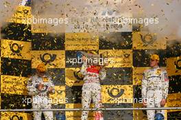 25.10.2009 Hockenheim, Germany,  Championship Podium: Gary Paffett (GBR), Team HWA AG, AMG Mercedes C-Klasse, Timo Scheider (GER), Audi Sport Team Abt Sportsline, Audi A4 DTM, Paul di Resta (GBR), Team HWA AMG Mercedes, AMG Mercedes C-Klasse - DTM 2009 at Hockenheimring, Hockenheim, Germany