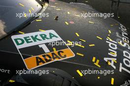 25.10.2009 Hockenheim, Germany,  The championship winning car  of Timo Scheider (GER), Audi Sport Team Abt, Audi A4 DTM covered in champaign and confetti - DTM 2009 at Hockenheimring, Hockenheim, Germany