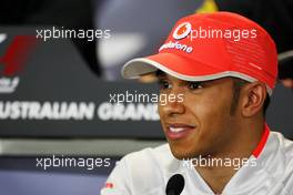 27.03.2009 Melbourne, Australia,  Lewis Hamilton (GBR), McLaren Mercedes - Formula 1 World Championship, Rd 1, Australian Grand Prix, Friday Press Conference