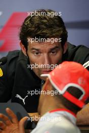 27.03.2009 Melbourne, Australia,  Mark Webber (AUS), Red Bull Racing, Lewis Hamilton (GBR), McLaren Mercedes - Formula 1 World Championship, Rd 1, Australian Grand Prix, Friday Press Conference