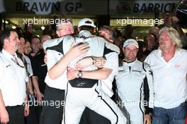 29.03.2009 Melbourne, Australia,  Ross Brawn (GBR) Brawn GP Team Principal, Jenson Button (GBR), Brawn GP, Nick Fry (GBR), BrawnGP, Chief Executive Officer - Formula 1 World Championship, Rd 1, Australian Grand Prix, Sunday Podium