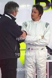 09.03.2009 Barcelona, Spain,  Ross Brawn (GBR) Team Principal, Brawn GP and Jenson Button (GBR), Brawn GP - Formula 1 Testing, Barcelona