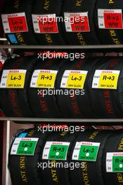 11.03.2009 Barcelona, Spain,  Scuderia Ferrari spare tyres - Formula 1 Testing, Barcelona