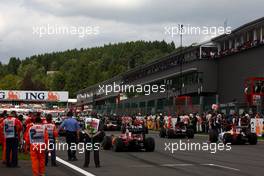 30.08.2009 Francorchamps, Belgium,  Cars on the grid - Formula 1 World Championship, Rd 12, Belgian Grand Prix, Sunday Pre-Race Grid