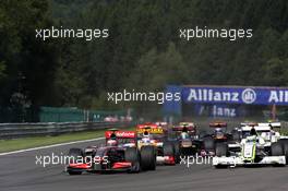 30.08.2009 Francorchamps, Belgium,  Heikki Kovalainen (FIN), McLaren Mercedes, Jenson Button (GBR), BrawnGP - Formula 1 World Championship, Rd 12, Belgian Grand Prix, Sunday Race
