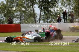 30.08.2009 Francorchamps, Belgium,  Adrian Sutil (GER), Force India F1 Team, Lewis Hamilton (GBR), McLaren Mercedes, Jaime Alguersuari (ESP), Scuderia Toro Rosso- Formula 1 World Championship, Rd 12, Belgian Grand Prix, Sunday Race