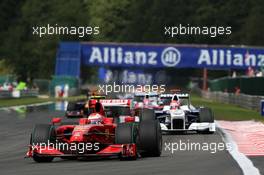 30.08.2009 Francorchamps, Belgium,  Kimi Raikkonen (FIN), Räikkönen, Scuderia Ferrari, Robert Kubica (POL),  BMW Sauber F1 Team - Formula 1 World Championship, Rd 12, Belgian Grand Prix, Sunday Race