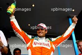 29.08.2009 Francorchamps, Belgium,  Giancarlo Fisichella (ITA), Force India F1 Team, VJM-02, Pole Position - Formula 1 World Championship, Rd 12, Belgian Grand Prix, Saturday Qualifying