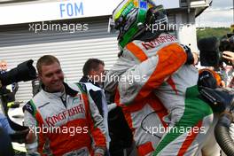 29.08.2009 Francorchamps, Belgium,  Giancarlo Fisichella (ITA), Force India F1 Team, VJM-02, Pole Position - Formula 1 World Championship, Rd 12, Belgian Grand Prix, Saturday Qualifying