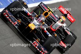 29.08.2009 Francorchamps, Belgium,  Sebastian Vettel (GER), Red Bull Racing, Lewis Hamilton (GBR), McLaren Mercedes - Formula 1 World Championship, Rd 12, Belgian Grand Prix, Saturday Qualifying