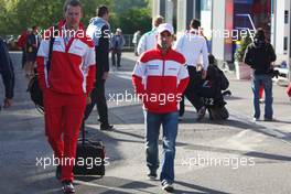 30.08.2009 Francorchamps, Belgium,  Timo Glock (GER), Toyota F1 Team arrives at the trackside - Formula 1 World Championship, Rd 12, Belgian Grand Prix, Sunday