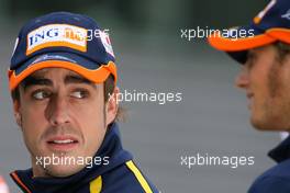 Fernando Alonso (ESP), Renault F1 Team and Romain Grosjean (FRA) , Renault F1 Team  - Formula 1 World Championship, Rd 12, Belgian Grand Prix, Sunday