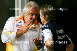 24.04.2009 Manama, Bahrain,  Flavio Briatore (ITA), Renault F1 Team, Team Chief, Managing Director and Adam Parr, Williams F1 Team  - Formula 1 World Championship, Rd 4, Bahrain Grand Prix, Friday