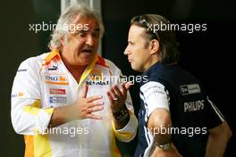 24.04.2009 Manama, Bahrain,  Flavio Briatore (ITA), Renault F1 Team, Team Chief, Managing Director and Adam Parr, Williams F1 Team  - Formula 1 World Championship, Rd 4, Bahrain Grand Prix, Friday