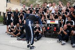 26.04.2009 Manama, Bahrain,  celebration shot of Sebastian Vettel (GER), Red Bull Racing  / Christian Horner (GBR), Red Bull Racing, Sporting Director - Formula 1 World Championship, Rd 4, Bahrain Grand Prix, Sunday