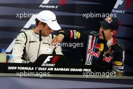 26.04.2009 Manama, Bahrain,  Jenson Button (GBR), Brawn GP, Sebastian Vettel (GER), Red Bull Racing - Formula 1 World Championship, Rd 4, Bahrain Grand Prix, Sunday Press Conference
