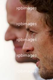 23.04.2009 Manama, Bahrain,  Rubens Barrichello (BRA), Brawn GP, Jenson Button (GBR), Brawn GP - Formula 1 World Championship, Rd 4, Bahrain Grand Prix, Thursday