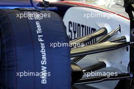 21.01.2009 Valencia, Spain, Technical detail, front suspension, Robert Kubica (POL),  BMW Sauber F1 Team - BMW Sauber F1.09 - Test day -  www.xpb.cc, EMail: info@xpb.cc - copy of publication required for printed pictures. Every used picture is fee-liable © Copyright: xpb.cc