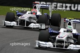 16.10.2009 Sao Paulo, Brazil,  Robert Kubica (POL),  BMW Sauber F1 Team, Nick Heidfeld (GER), BMW Sauber F1 Team - Formula 1 World Championship, Rd 16, Brazilian Grand Prix, Friday Practice