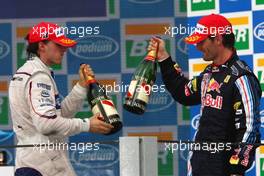 18.10.2009 Sao Paulo, Brazil,  Robert Kubica (POL), BMW Sauber F1 Team, Mark Webber (AUS), Red Bull Racing  - Formula 1 World Championship, Rd 16, Brazilian Grand Prix, Sunday Podium