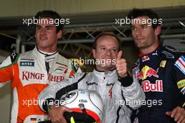 17.10.2009 Sao Paulo, Brazil,  Adrian Sutil (GER), Force India F1 Team, Rubens Barrichello (BRA), Brawn GP and Mark Webber (AUS), Red Bull Racing - Formula 1 World Championship, Rd 16, Brazilian Grand Prix, Saturday Qualifying