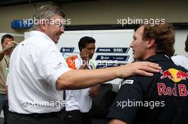 18.10.2009 Sao Paulo, Brazil,  Ross Brawn (GBR) Team Principal, Brawn GP , Christian Horner (GBR), Red Bull Racing, Sporting Director - Formula 1 World Championship, Rd 16, Brazilian Grand Prix, Sunday