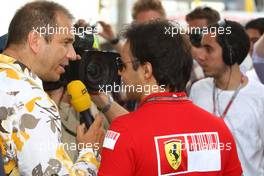 18.10.2009 Sao Paulo, Brazil,  Kai Ebel (RTL TV) with Felipe Massa (BRA), Scuderia Ferrari - Formula 1 World Championship, Rd 16, Brazilian Grand Prix, Sunday