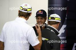 15.10.2009 Sao Paulo, Brazil,  Jenson Button (GBR), BrawnGP, Sebastian Vettel (GER), Red Bull Racing, Rubens Barrichello (BRA), BrawnGP - Formula 1 World Championship, Rd 16, Brazilian Grand Prix, Thursday Press Conference