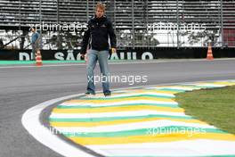 15.10.2009 Sao Paulo, Brazil,  Sebastian Vettel (GER), Red Bull Racing walks the circuit - Formula 1 World Championship, Rd 16, Brazilian Grand Prix, Thursday