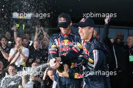 19.04.2009 Shanghai, China,  2nd place Mark Webber (AUS), Red Bull Racing and 1st Sebastian Vettel (GER), Red Bull Racing - Formula 1 World Championship, Rd 3, Chinese Grand Prix, Sunday Podium
